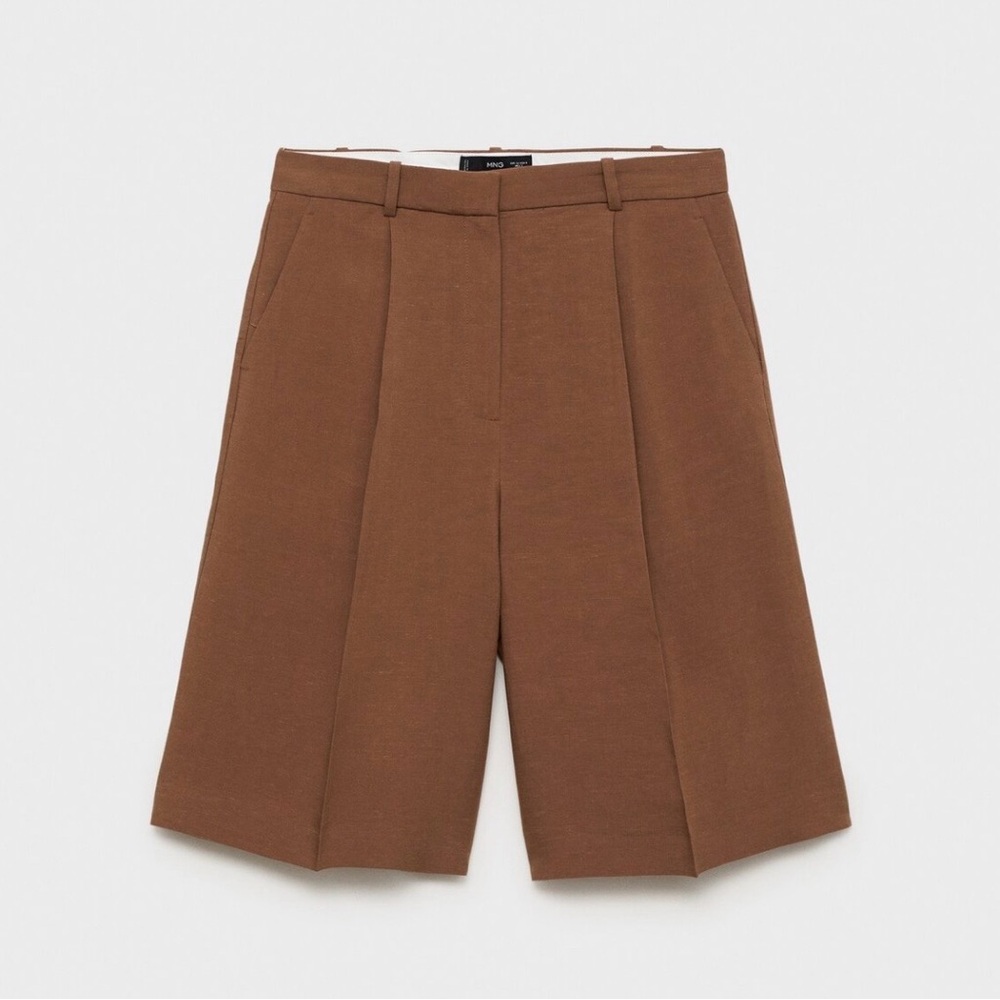 Mango Brown Tailored Bermuda Shorts